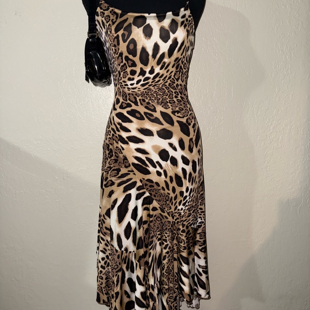 Newport News Asymmetrical Leopard Print Dress